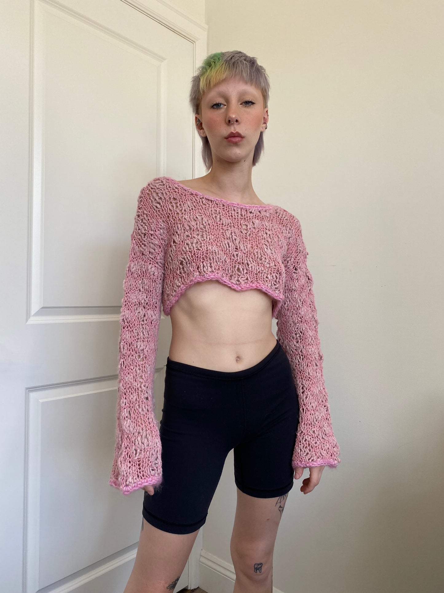 Pink Cropped Sweater