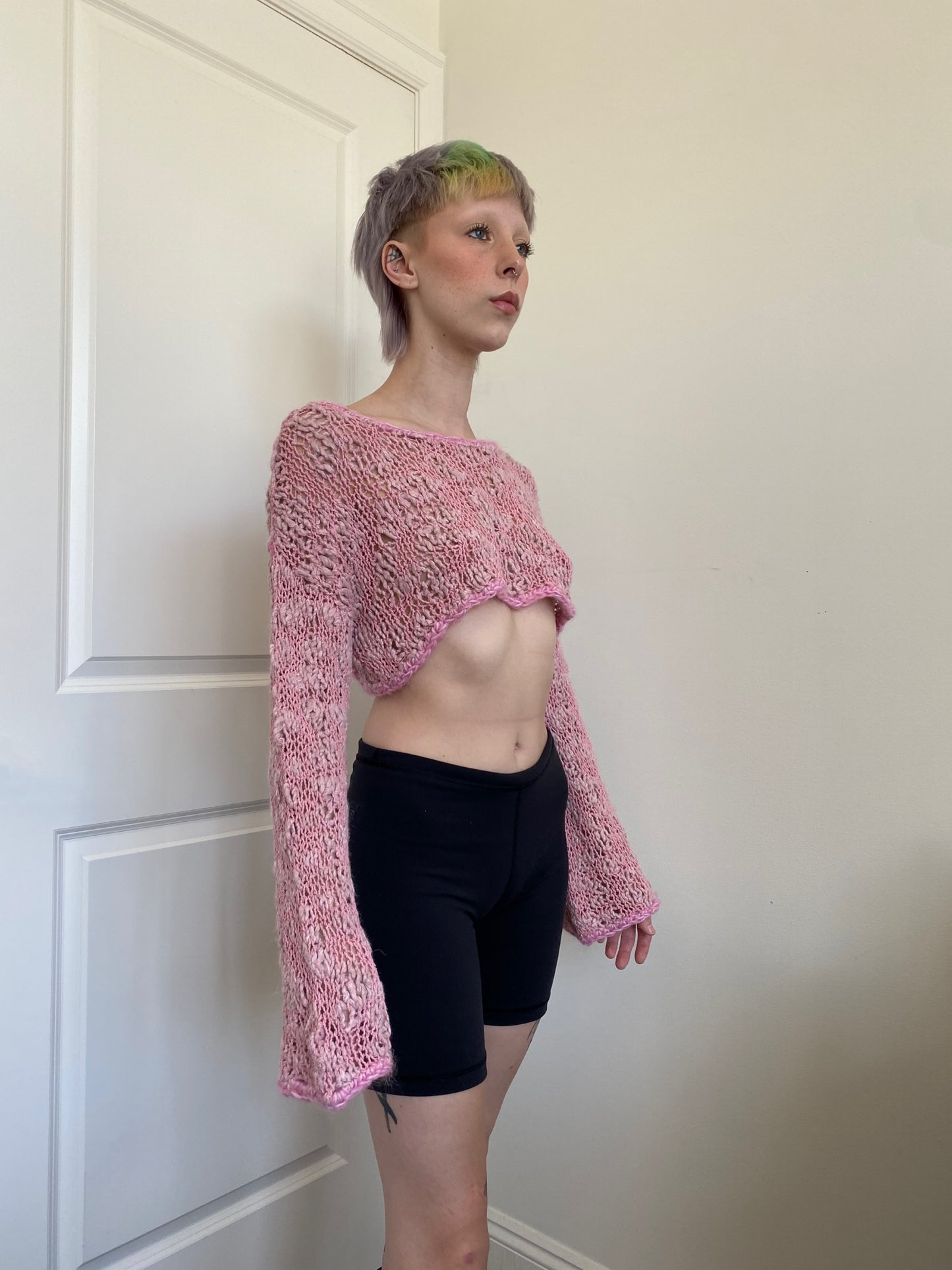 Pink Cropped Sweater
