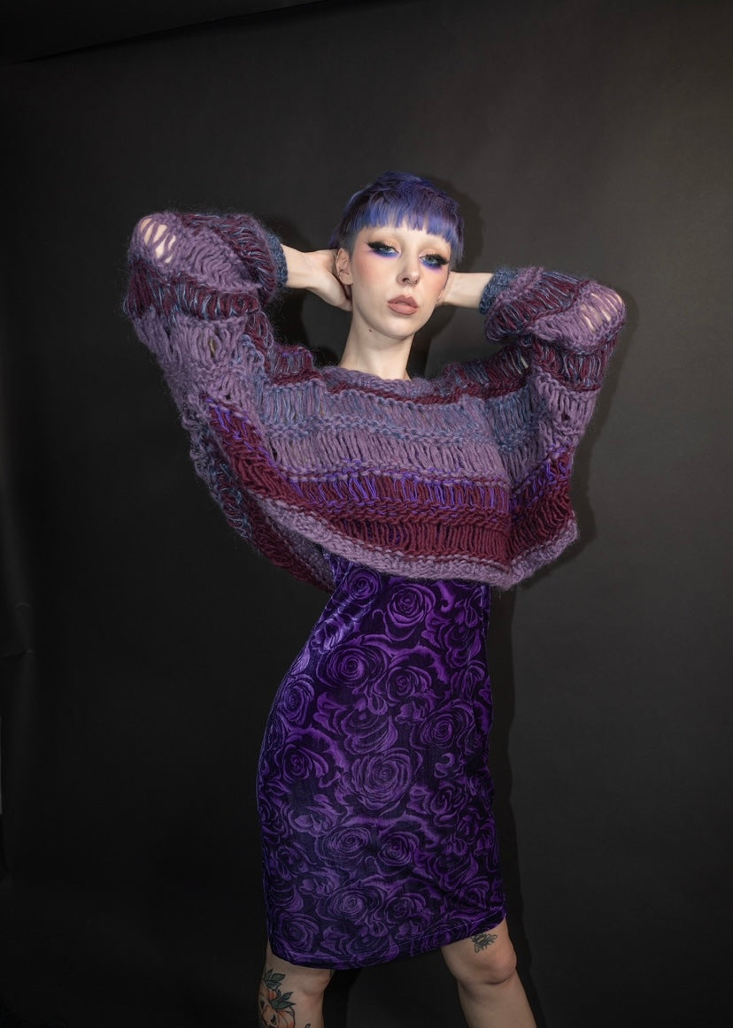 Purple Drop Stitch sweater