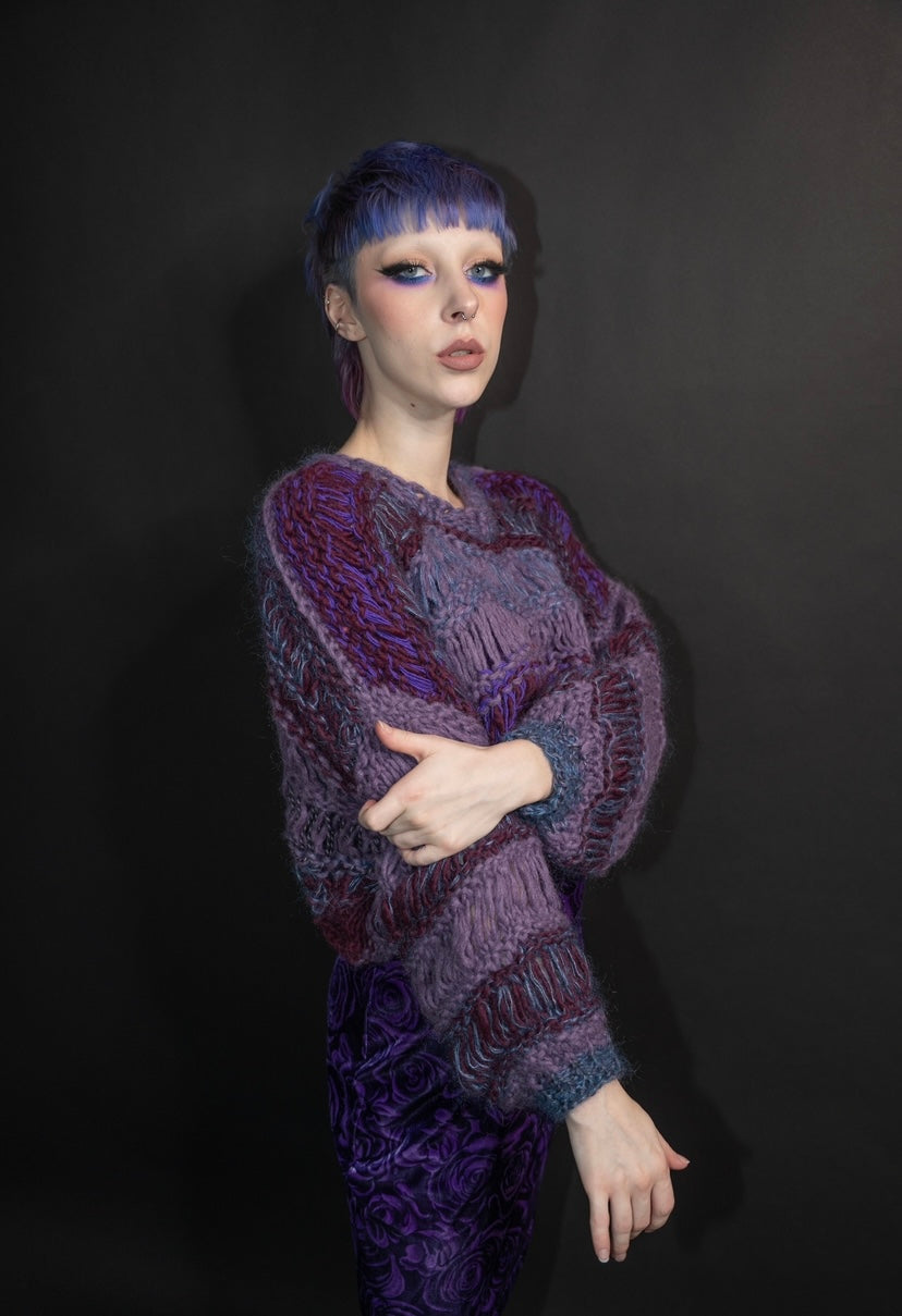 Purple Drop Stitch sweater