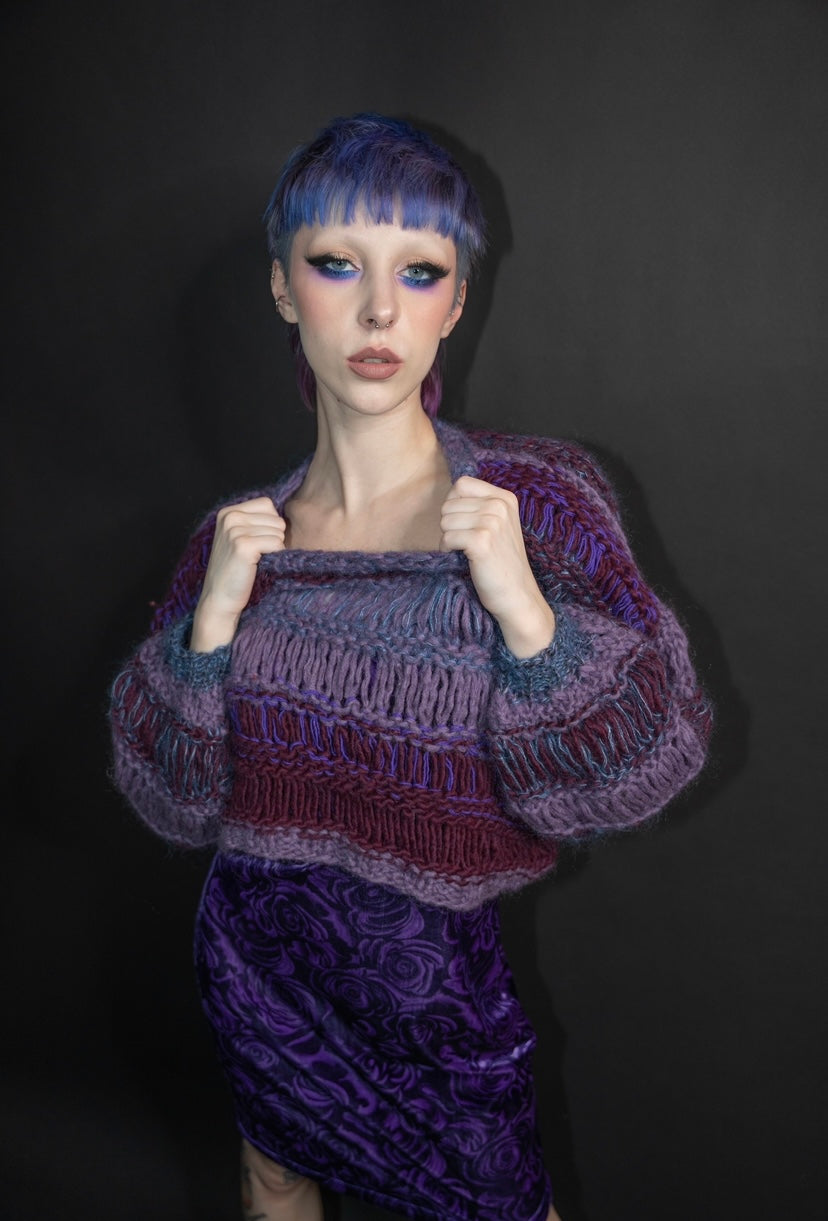 Purple Drop Stitch sweater