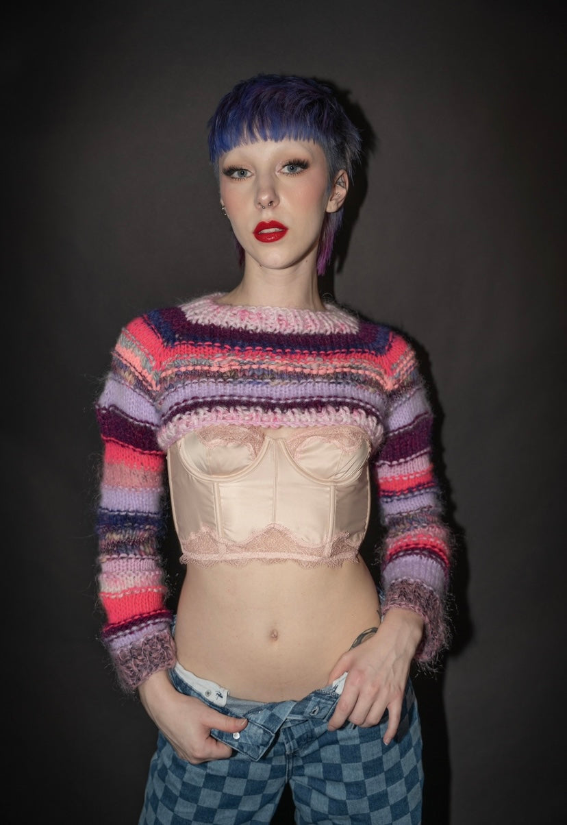 Textured Pink Crop