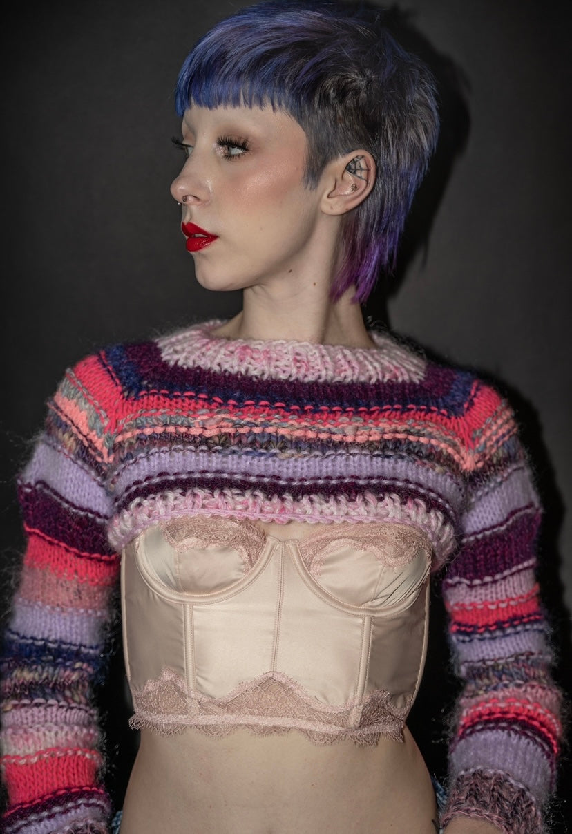 Textured Pink Crop