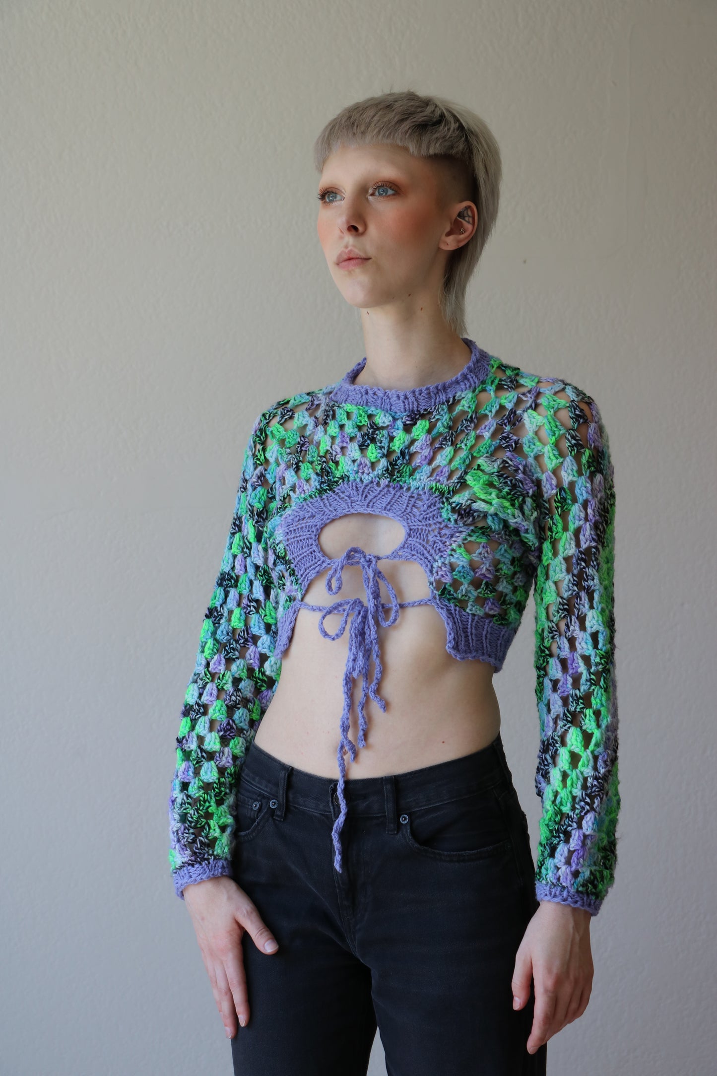 Granny Stitch Keyhole Sweater